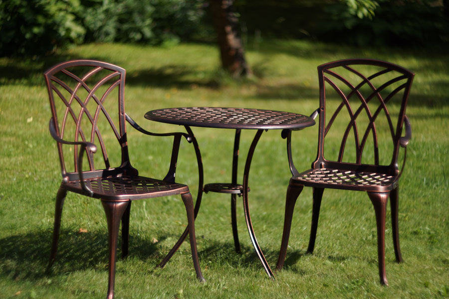 Литая мебель для сада и дачи из легкого сплава алюминия и чугуна, Столы и стулья для летних кафе, патио мебель