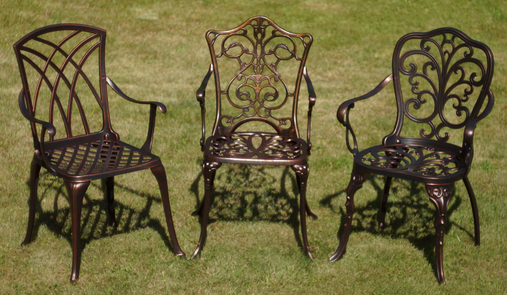 Кресла для сада и дачи из металла, стулья садовые металлические литые, кресло Кружева, кресло Конвессо, Кресло Корсика.