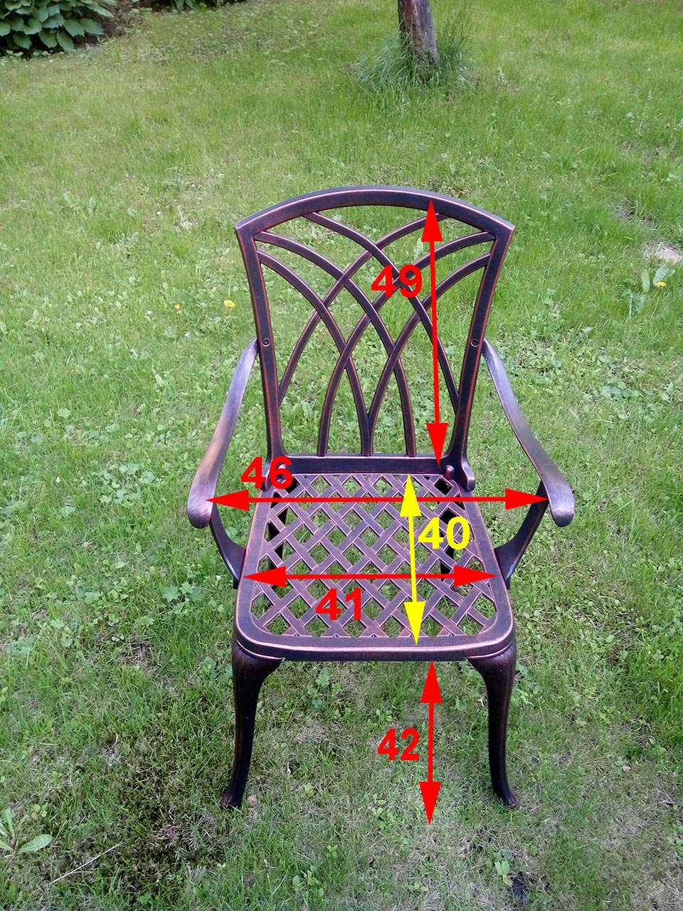 Литое металлическое садовое кресло Конвессо для дачи, металлическая садовая мебель, мебель литье алюминия и чугуна для кафе и на дачу, чугунная мебель, кованое кресло